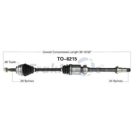 Surtrack Axle Cv Axle Shaft, To-8215 TO-8215
